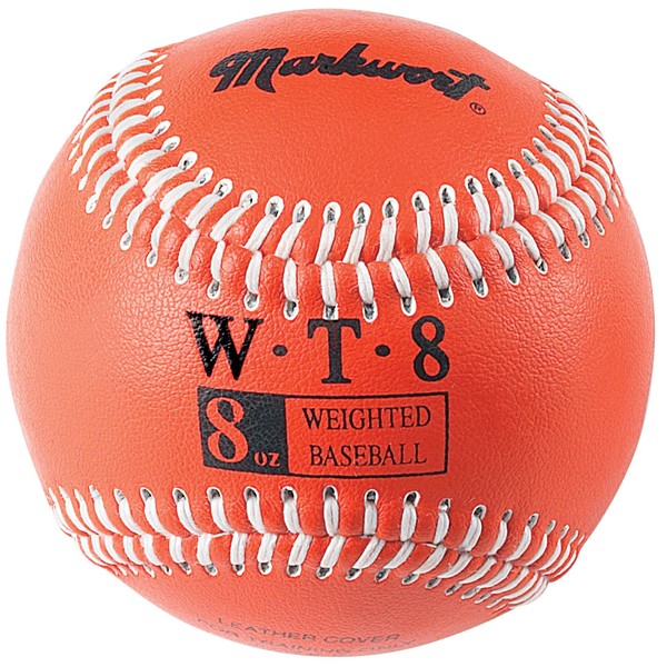 Markwort Weighted 9-Inch Baseballs-Leather Cover (Individually Boxed), Orange