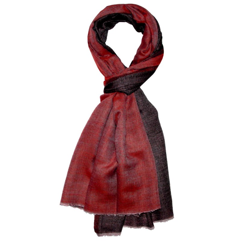 Lorenzo Cana Women's Reversible Scarf 100% Cashmere Woven Two-Tone, black/red