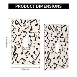 Musical Notes Single Toggle Light Switch Plate Cover 1 Gang Decorative Outlet Plate Electrical Wall Plate Covers Receptacle Decorate Plug Covers For Kitchen Bedroom Bathroom Decor 4.5" X 2.76"