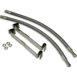 TireMinder 16-19.5 Inch Braided Steel Valve Extender Kit for Dually Wheels, Rim Mounted, 2 Pack