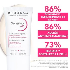BIODERMA, Tratamiento Facial, Sensibio Ar, Cuidado Dermatológico Anti-rojeces, Calma e Hidrata, para Piel Sensible, 40ml