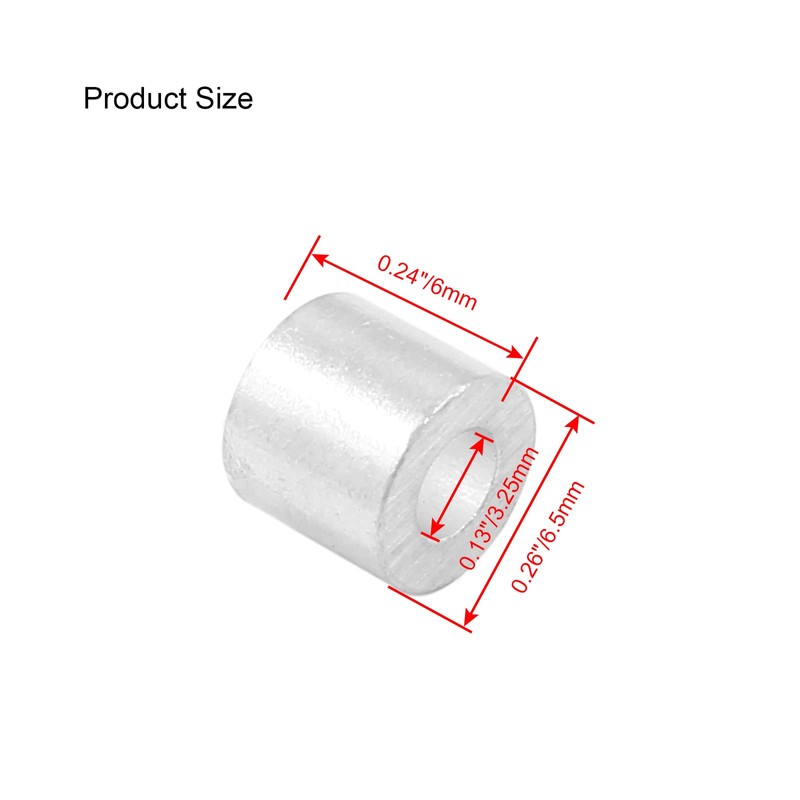 Luomorgo 100 Pcs 1/8" Aluminum Crimping Loop Sleeve, Wire Rope