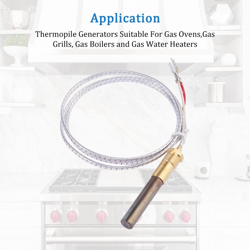 ChangTa Gas Fryer Thermopile Thermocouple 2-Wire Replacement for Imperial Elite
