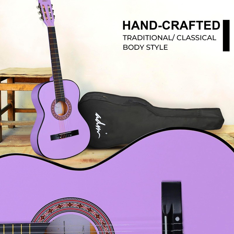 ADM Beginner Acoustic Classical Guitar 38 Inch Nylon Strings Wooden