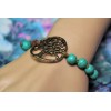 Tree of Life Turquoise Bracelet Suede and Burnished Gold Rustic