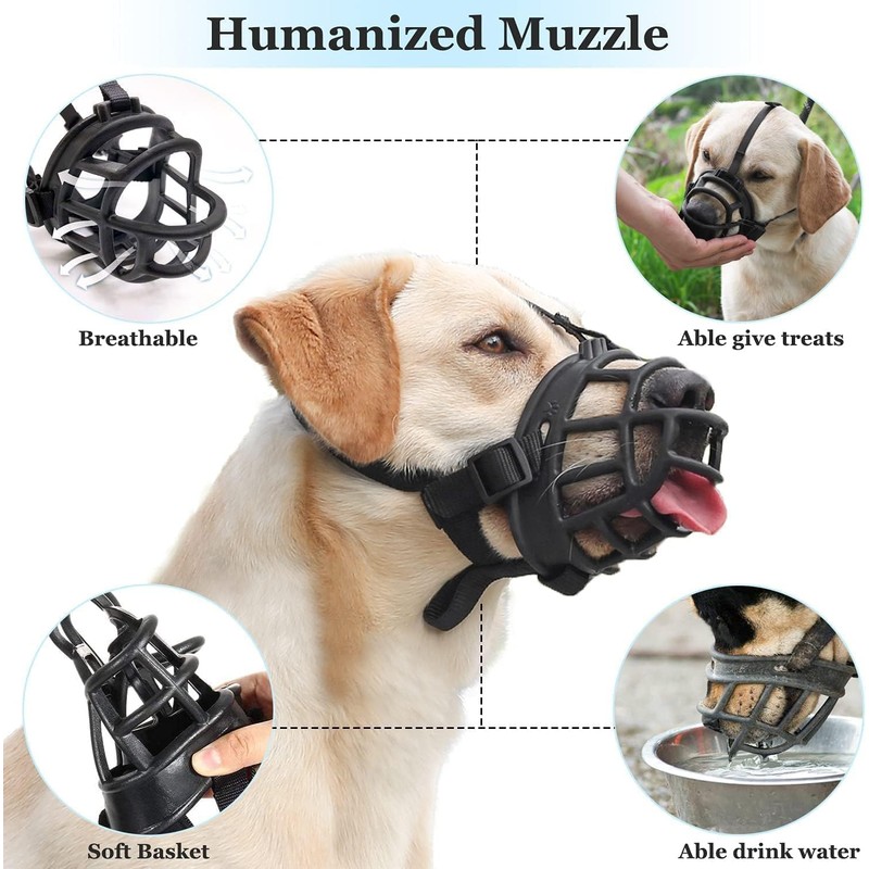 Dog Muzzle, Soft Basket Muzzle for Medium Large Dogs, Best