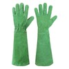 HANDLANDY Ladies Leather Gardening Gloves, Thorn Proof Long Gauntlet, Elbow