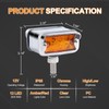 Wodvyss 2Pcs Double Face Amber/Red Lens 12 LED Marker Lights