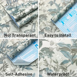 Vovoyager Floral Wallpaper Blue Peel and Stick Wallpaper Boho 118" x17.3" Contact Paper Removable Self Adhesive Wall Paper for Bedroom Cabinets Liner Vinyl Bathroom Waterproof Renter Friendly ﻿