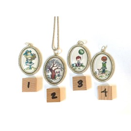 Notari Studio One Joan Walsh Anglund Children's Book Illustration Artisan Pendant Necklace