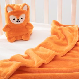 Baby Blanket, Foldable Fox Shape Plush Baby Blanket, Super Soft Warm Breathable Receiving Blankets Newborn Nursery Swaddle Blankets Gifts for Crib Stroller Baby Boys Girls Birthday Baby Shower