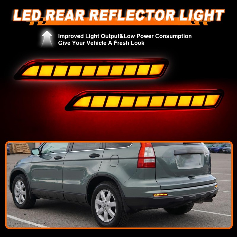 Vektoris 1 Pair LED Rear Bumper Lights Reflector Lamp for