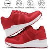 GURGER Women's Wedge Heel Trainers Breathable Fashionable Casual Shoes, red,