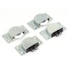 Sourcingmap Cabinet Wardrobe Plastic Wheel Metal Sliding Door Roller Set