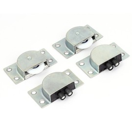 Sourcingmap Cabinet Wardrobe Plastic Wheel Metal Sliding Door Roller Set 2 Pairs