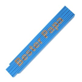 Zollstock Folding Ruler Laser Engraved with your special day Fathers Day Valentine's Day, Birthday and Colour Selection, blue