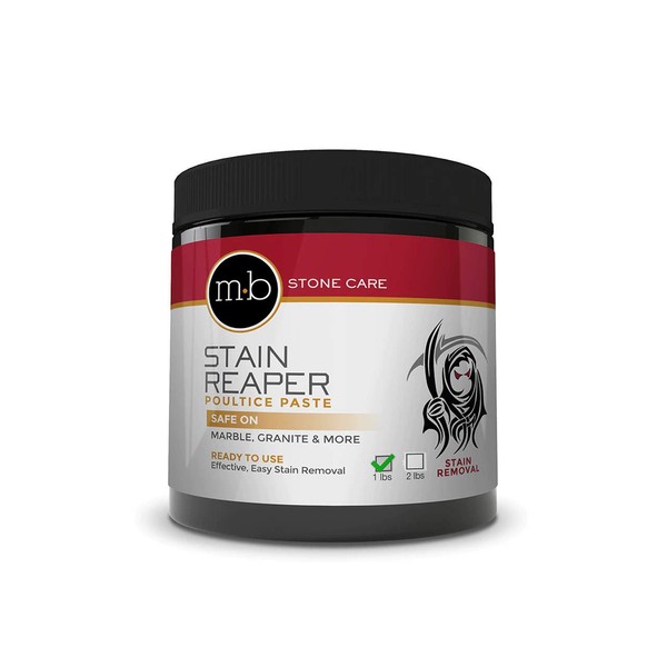 MB Stone Care Stain Reaper Poultice Paste Safe on Marble Granite and More (Ready to use 1 LB),STAINREAP-2,1 Pound (Pack of 1)