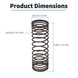 Focmkeas 50 Pcs Carbon Steel Compression Spring,Mini Carbon Steel Springs,Wire Dia 0.02",OD 0.2",Free Length 0.59",Compression Tiny Wire for Toy Piano Electrical Appliances