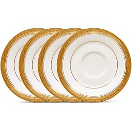 Noritake Crestwood Gold Set of 4 Saucers, 6"