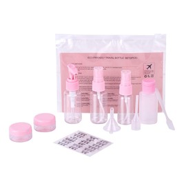 Travel Bottles for Toiletries,9 PCS Leak Proof Refillable Travel Containers Liquid Containers with Clear Toiletries Bag for Cosmetic Shampoo Lotion Makeup Shower Hand Soap (pink)
