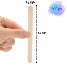 Mr. Pen- Popsicle Stick, Craft Sticks, 4.5 Inch, 200 Pack, Wax Sticks, Popsicle Stick Crafts for Kids, Wood Sticks, Wooden Sticks for Crafts, Sticks for Crafting, Ice Cream Sticks, Wood Craft Sticks