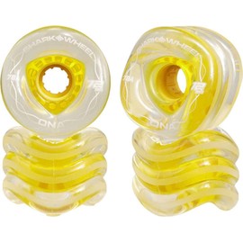 Shark Wheel 72mm 78a Longboard Cruising Wheels, DNA Formula, Set of 4 Wheels (.Clear Yellow Hub., 72mm)