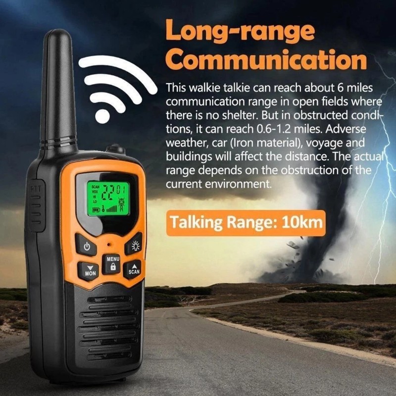 2 PACK Long Range 100 mile Walkie Talkie Two Way