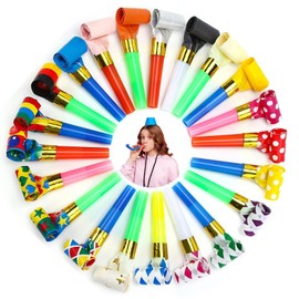 30 Pcs Party Blowers, Colourful Party Whistles, Party Blowers For Adults And Kids, Party Supplies For Birthday Party, Anniversary, Graduation, Wedding, Christmas