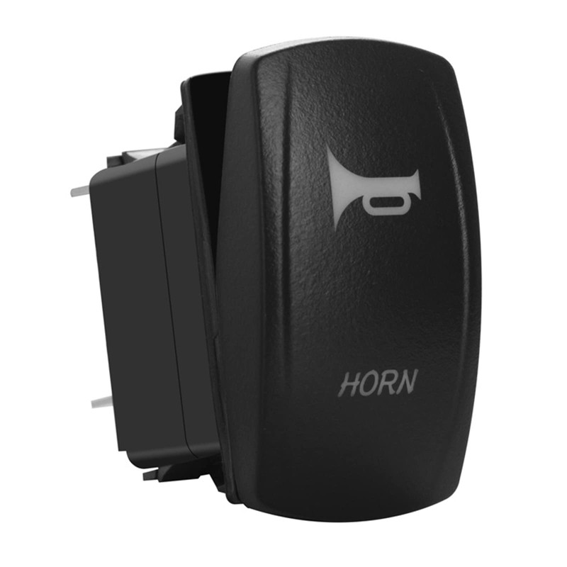 BACAUTOPARTS 12V 24V RED Led Horn Momentary Rocker Switch with