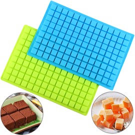 YIMINGMOLD 126-Cavity Square Silicone Candy Molds for Chocolate, Gummy, Jelly Candies (Green +Blue)