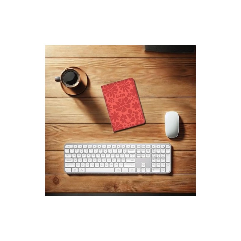 2025-26 A5 Academic Diary Week to View Soft Red