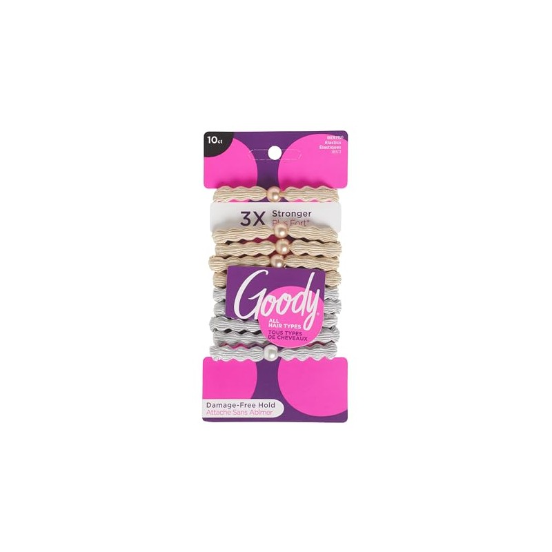 GOODY FOREVER ELASTICS 6MM 10CT BLONDE SILVER