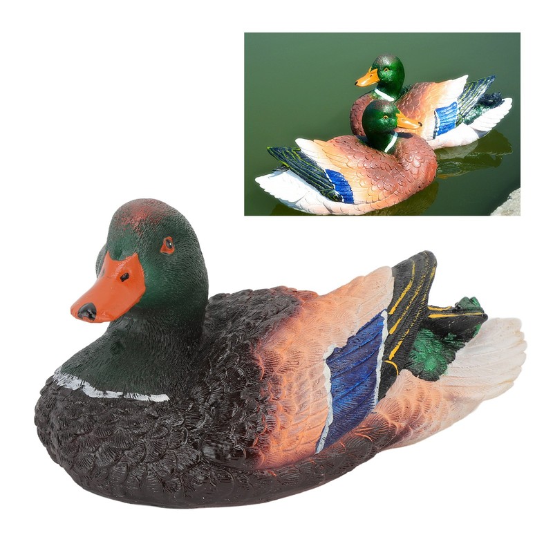 Simulation Water Floating Duck Sculpture Ornament Synthetic Resin Artware Fountain