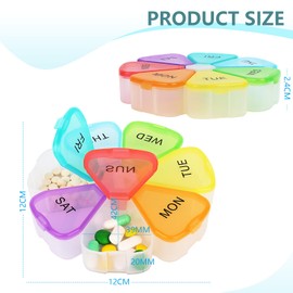 Pillenbox 7 Tage, Tablettenboxen Tablettenbox 7 Tage Klein, Pillendose 7 Tage Tablettenb, Tablettenbox für Eine Woche, Medikamentenbox, Tabletten Box Tablettendose für Unterwegs Rund