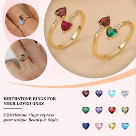 Btysun Birthstone Rings for Women, July Birthday Gifts for Women Ruby Ring Stocking Stuffers for Her Tourmaline Non Tarnish Rings Birthday Gifts for Daughter Sister Retirement Anniversary Jewelry