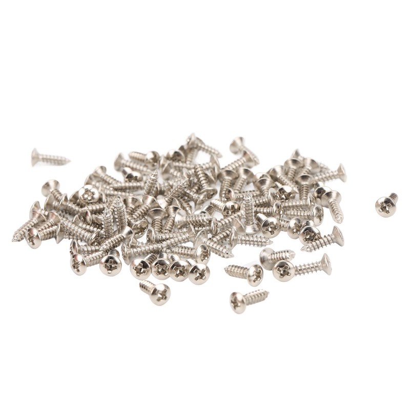100PCS Guitar Pickguard Screws Metal Guard Plate Mounting Screw Electric