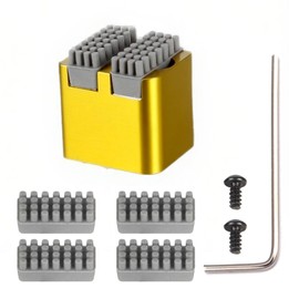 3D Printer Silicone Nozzle Brush with 1 Gold Aluminum Fixing Block for Bambu Lab P1P/P1S/X1/X1C/X1E, 4 Pack Upgraded Hotend Nozzle Brush Replacement, Filament Wiper Cleaning Accessories