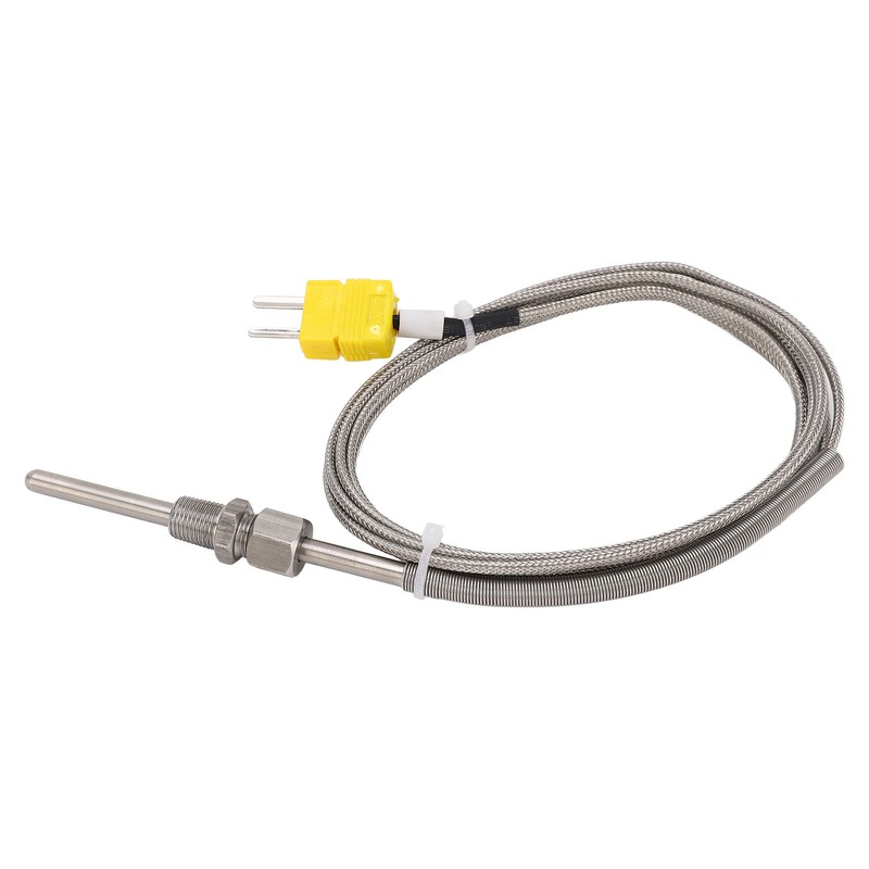 K Type Thermocouple Sensor 1/8 NPT 80mm Temperature Probe Yellow