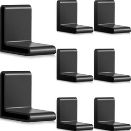 8 Pcs 1.5 Inch Bed Frame End Caps Rubber Angle Iron Caps L Shape Bed Frame Cover Feet Black Bed Frame Corner Guard Anti Slip Furniture Leg Protectors for Metal Leg Shelf Home