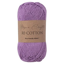 Utopia Crafts Re-Cotton Knitting Yarn, 100g (Viola Purple)