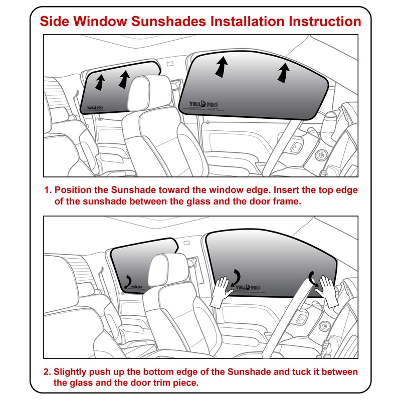 Side Window Rear Seat 2nd Row Sunshade Custom Fit for