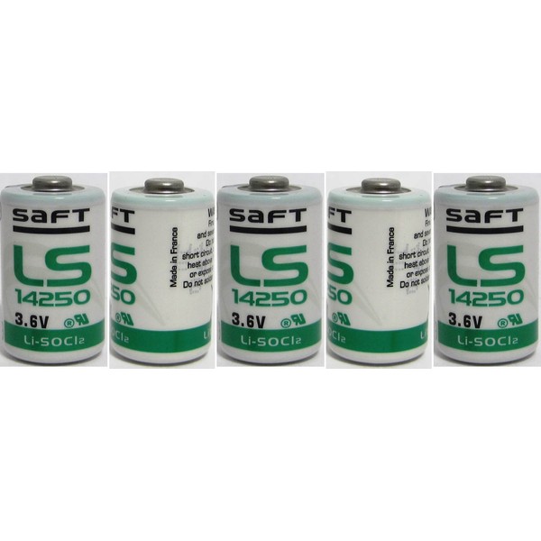 5 SAFT LS14250 LS 14250 1/2 AA 1/2AA 3.6v Li-SOCl2 Lithium Batteries MADE IN FRANCE