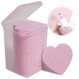 200 Pieces Pink Lash Glue Wipes, Nail Wipes, Heart Shape Lint Free Magic Wiper Cloth, Lash Extension Supplies (1 Box) (Simple Packaging)-(Pink Heart Shape)