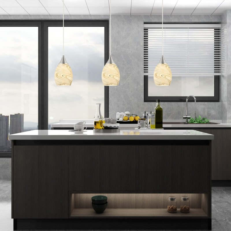Glassland Pendant Lighting, 1 Light Mini Pendant Light in Brushed
