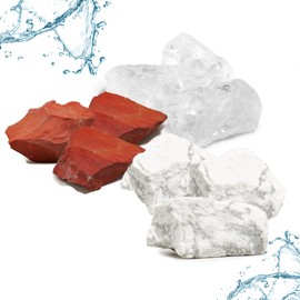 PURAJA Gemstone Water Fit & Vital Mixture | Premium Healing Stones Set for Water Treatment: Magnesite, Red Jasper, Rock Crystal | Water Stones for Drinking Water