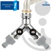 tecuro 2-Way Y-Splitter with Shut-Off Valves for Taps and Valves