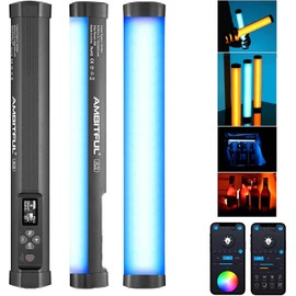 AMBITFUL A2 Full Colour RGB Tube Light, CRI 95 TLCI 97 Accurate Colour, 2500K-8500K Adjustable, RGB CCT HSI Mode, 29 Fx Light Effect, Support for App Control, Magnet Design (A2)
