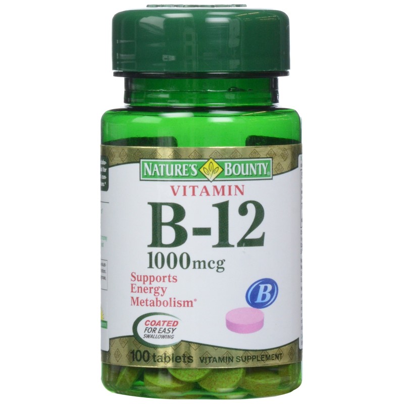 Nature's Bounty Vitamin B-12 1000 mcg Tablets, 100 Count (Pack