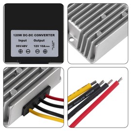 DC 36V/48V to 12V Step Down 10A 120W DC to DC Buck Transformer Power Supply Module Buck Converter Regulator Waterproof Voltage Reducer for Golf Cart, Car