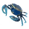 Kubla Craft Enameled Blue Crab Trinket Box, Accented with Austrian
